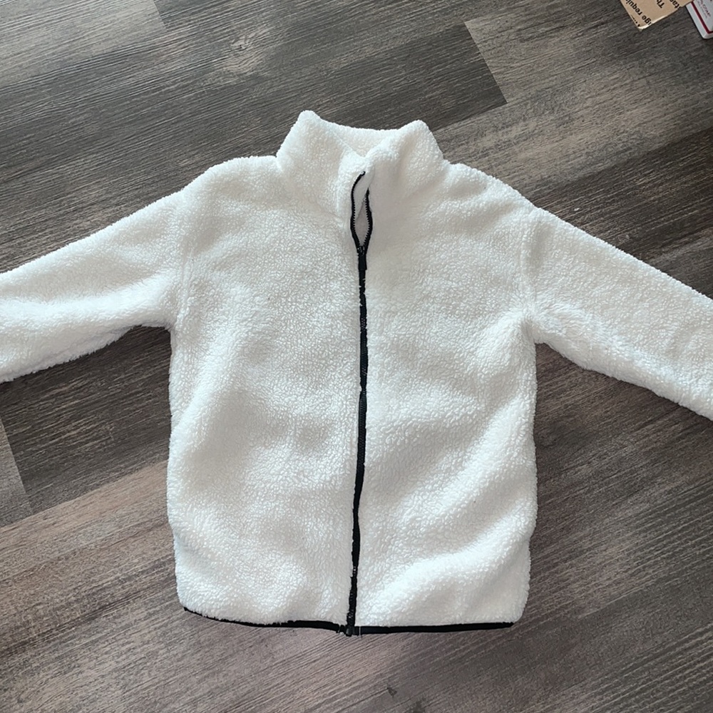 VS PINK WHITE TEDDY SHERPA FULL ZIP JACKET - Picture 2 of 7